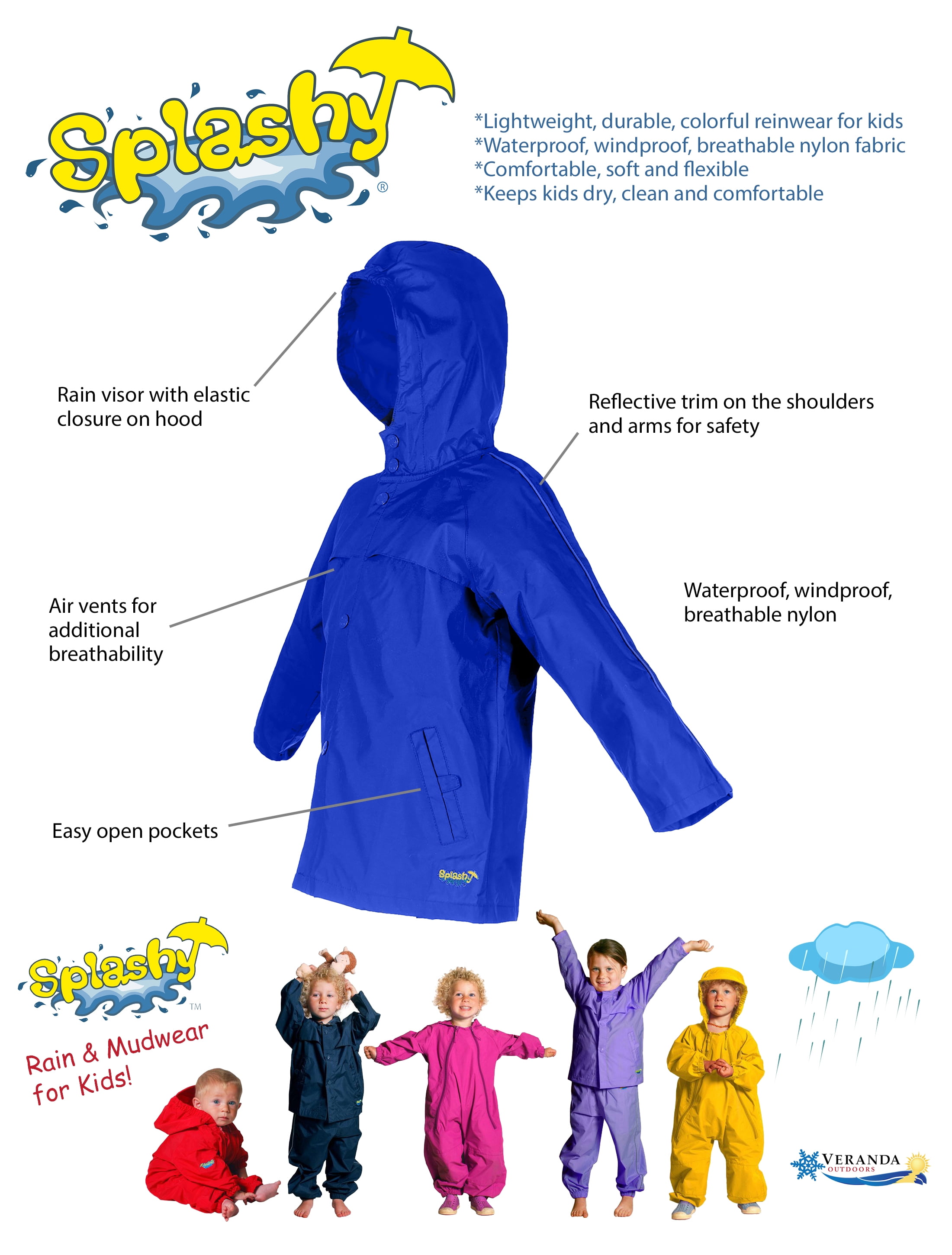 Kids PVC Nessie Raincoat Blue / 3-4