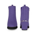 thumbnail image 4 of Unique Bargains Bottes à Talons Épais à Plateforme à Bout Rond Effet Miroir pour Femmes Violet (Taille 9,5), 4 of 4