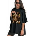 thumbnail image 3 of Plus Size Shirt for Women Black Tops for Women Oversized Short Sleeves Shirt for Women Easter T Shirt Crewneck Shirt for Women L, 3 of 5