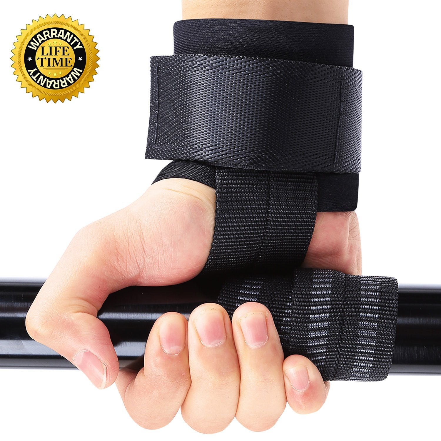 WEIGHTLIFTING BODYBUILDING WRIST BAR SUPPORT ARD PADDED WEIGHT LIFTING STRAPS