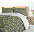 thumbnail image 5 of Ambesonne Exotic Duvet Cover Set, Hawaiian Jungle Palm Trees, 2-Calking, Grey Lime Green, 5 of 7