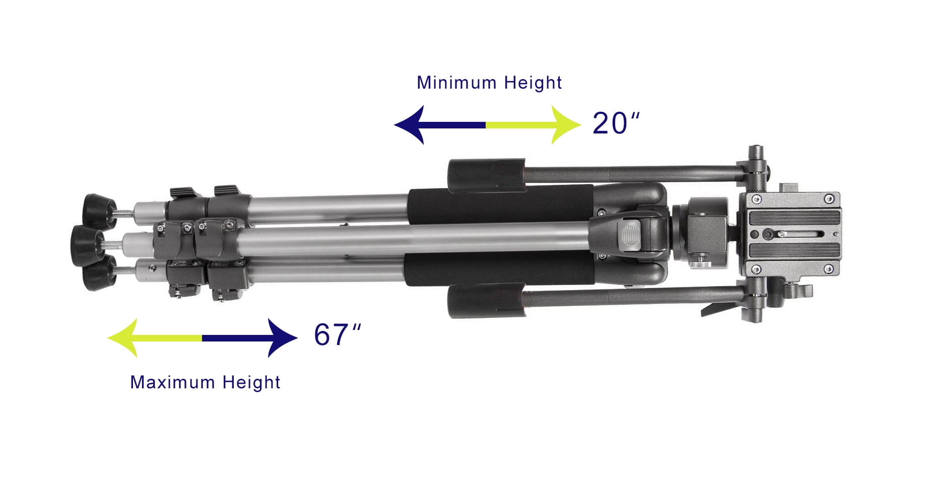 Bubble Level Professional Dual Handle Aluminum 67 Tripod for Panasonic Lumix DMC-LX3