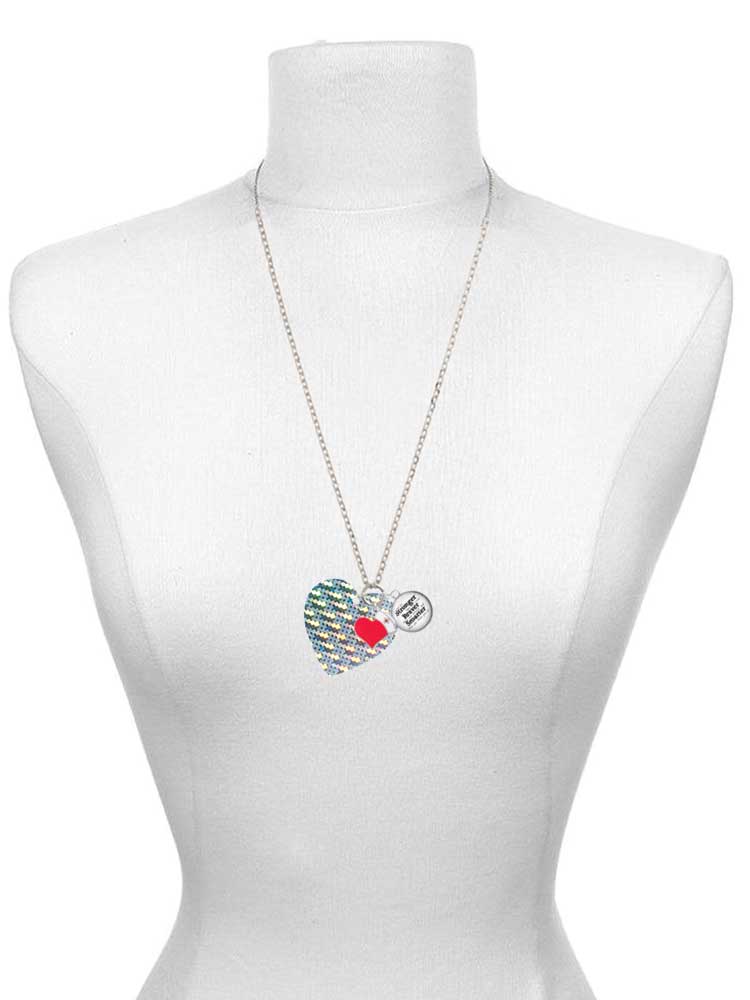 Delight Jewelry Acrylic Large Hologram Heart - Red Heart Nurse Strong Zoe Necklace