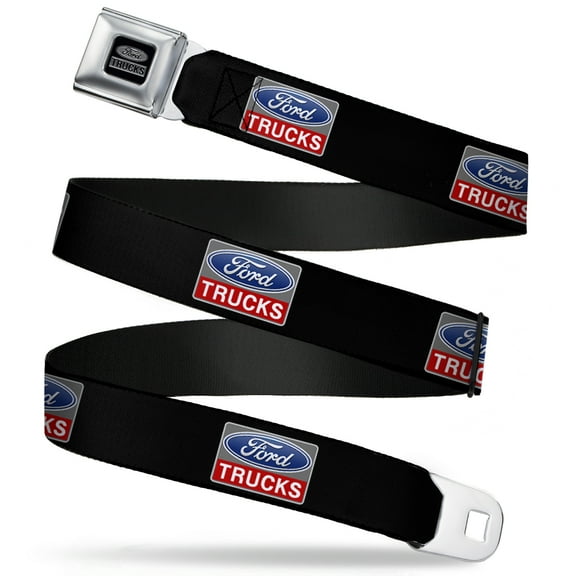 Ford Belt, Seatbelt Buckle Belt, Ford Trucks Logo Repeat, 30 to 44 Inches