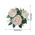 thumbnail image 3 of DefiDgd Faux Rose Candle Rings,3 Head Floral Wreaths with Leaves Mini Candlesticks for Wedding Valentine S Day Birthday Table Centerpieces and Party Decorations(Pink), 3 of 6