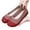 Red, variant on UKAP Ladies Flats Round Toe Loafers Hollow Out Ballet Party Walking Shoes Soft Dress Red 7.5