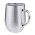thumbnail image 1 of Vaso de Vino Aislado de Doble Pared de Acero Inoxidable de 12 Oz con Tapa Y Asa - Plata Sunnimix Vaso con aislamiento de vino, 1 of 7