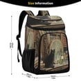 thumbnail image 2 of Backpack Cooler lunch bag 36 Can Capacity Insulated Bag for Camping, Beach, Hiking & Travel Black Cat with Green Eyes, 2 of 7