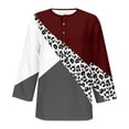 thumbnail image 4 of DeHolifer T Shirt for Women V-Neck 3/4 Sleeve Button Floral Printed Tee Tops Summer Casual Fashion T Shirt Red 3XL, 4 of 4