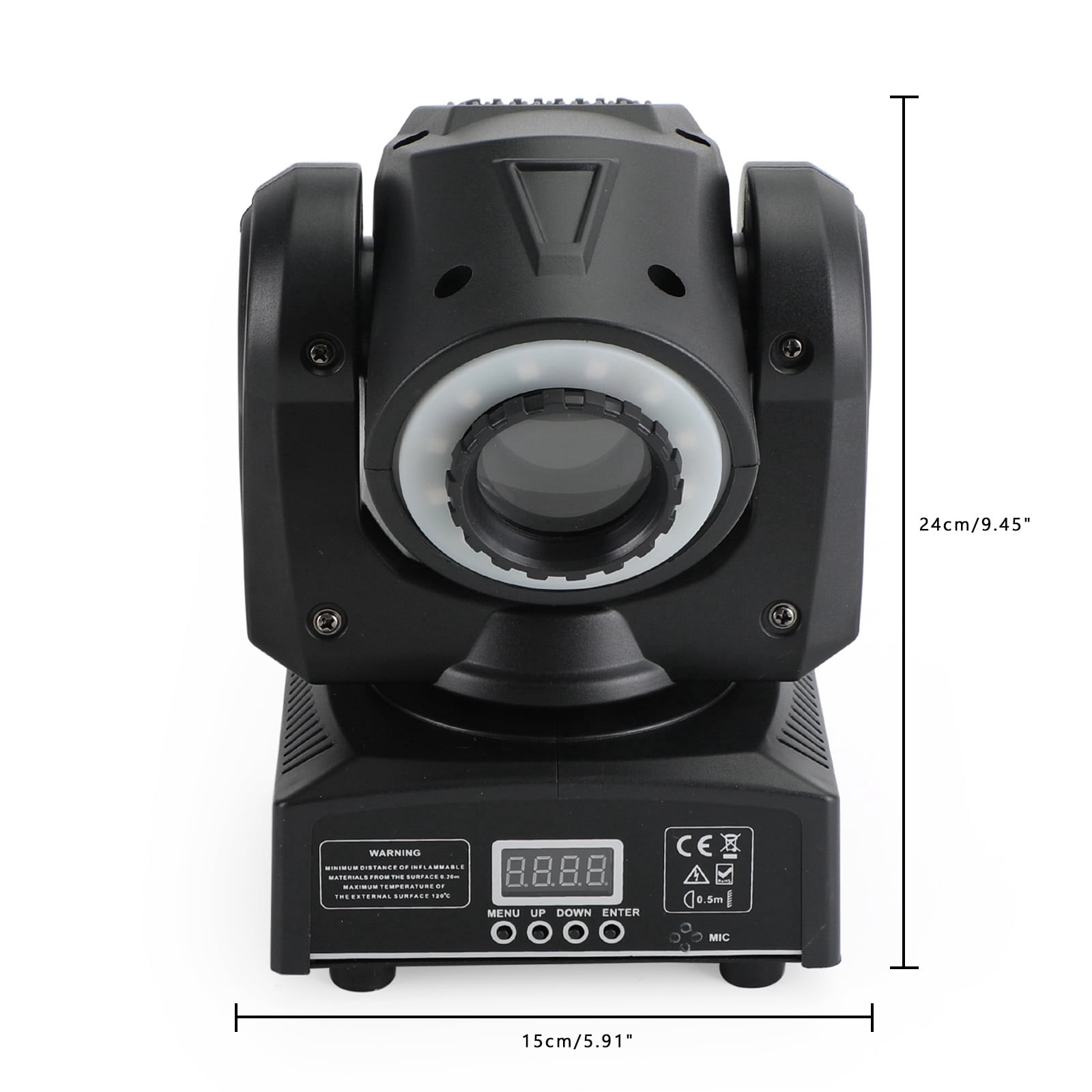 VIPQV  100W LED Stage Lighting with DMX512, Sound Control, 15 Colors and 8 Gobos, Moving Head DJ Lights for Party Bar Wedding, 1 Pack