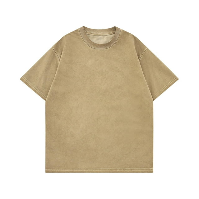 Cinvoph T-Shirts pour Hommes Décontractés d'Été Décontractés en Coton T-Shirts de Couleur Unie Col Rond Manches Courtes