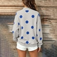 thumbnail image 4 of thefmos Women's Mock Neck Fleece Polka Dot Pullover Sweatshirt Ribbed Cuffs Long Sleeve Casual Cozy Top Fashion Fall Winter Outfit, Gray S, 4 of 5