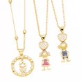 thumbnail image 2 of Lindos Collares De Cristal Rosa Niña Niño Para Joyería Familiar/Figura Chapado En Oro De Cobre/De Pareja nken61, 2 of 4