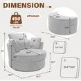 thumbnail image 5 of DREAMSIDEA Swivel Barrel Accent Chair for Living Room, Oversized Swivel Chair with Ottoman Single Sofa Chair Indoor, Chenille Grey, 5 of 5