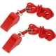 thumbnail image 1 of Pack de 2 Silbatos Rojos Extra Fuertes (120dB), Plástico ABS Resistente, con Cordón, para Entrenadores, Árbitros, Emergencias y Deportes, 1 of 7