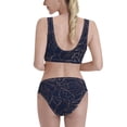 thumbnail image 3 of Picia Copper-Gold Gloss Outline Navy Dark Blue Women's High Waisted Bikini Scoop Neck Swimsuit Two Pieces Bathing Suit-, 3 of 8