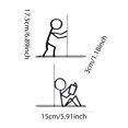 thumbnail image 2 of 2Pcs Decorative Bookend with Stick Figure, Metal Stickman Bookend, Decorative Book Support for Office School Library and Book Lover Decor, 2 of 10