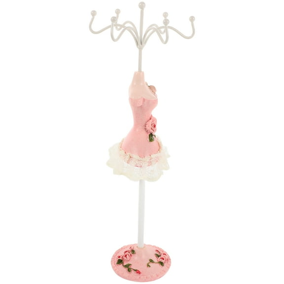 SEWCHICS Pink Jewelry Mannequin Display Stand Resin Organizer for Earrings Necklaces Rings Storage 12.5 Inches
