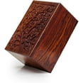 thumbnail image 5 of Artisans Crafted Premium Rosewood Decorative Hand Carved Wooden Urns | Carved with Precision | Memorial Wooden Urns for Loved Ones | Nagina International (X-Small), 5 of 6