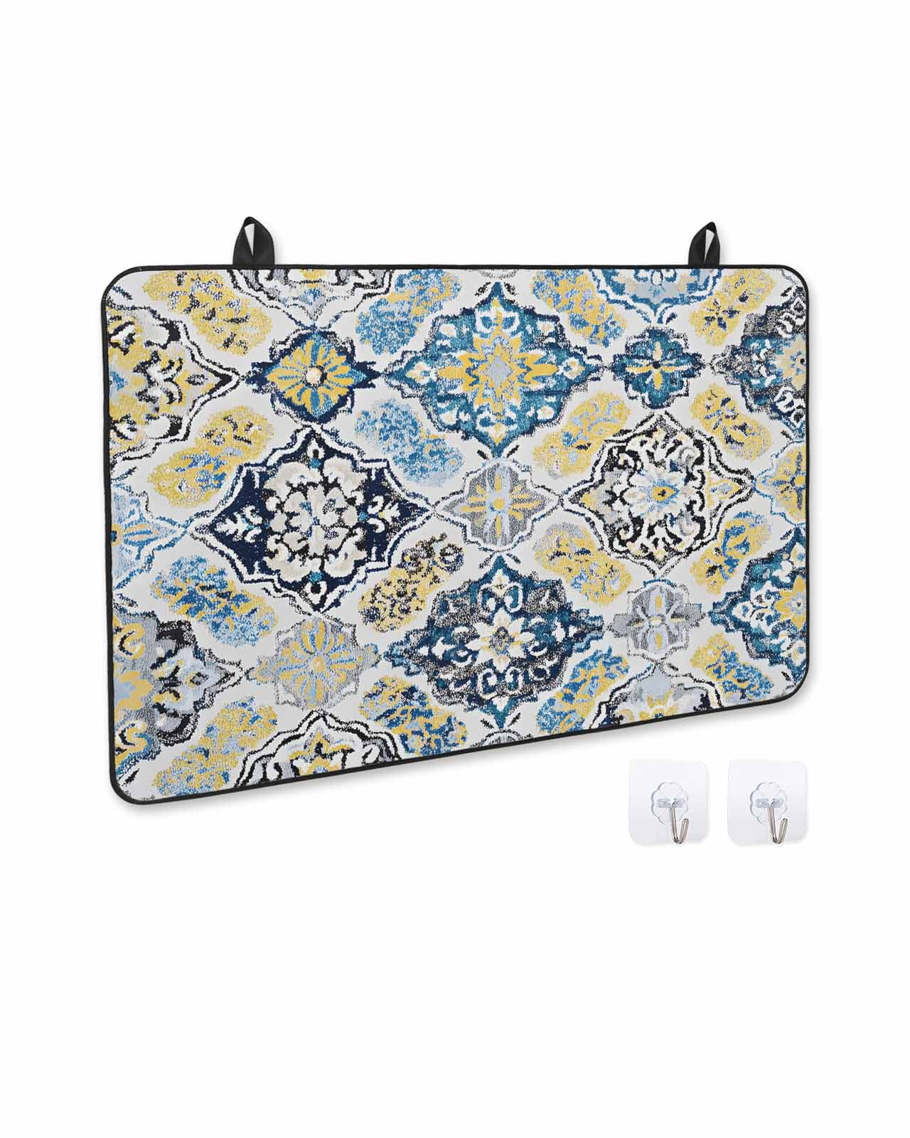 nqOlkjepod Large Induction Cooktop Protector Mat 36"x21", Boho Etnic Stove Top Covers for Electric Stove, Vintage Colorful Country Abstract Geometric Stove Burner Cover Mats, Glass Top Stove Cover