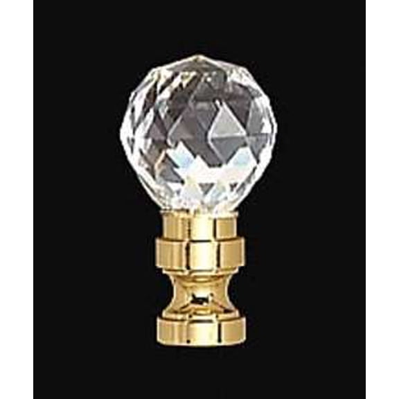B&P Lamp® Crystal And Brass Finial, Tap 1/4-2F