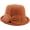 Brown, variant on CoCopeaunts Plain Color Bucket Hat for Women Bow Decorated Imitation Mink Velvet Rolled Edge Basin Cap Outdoor Warm Cap for Girls