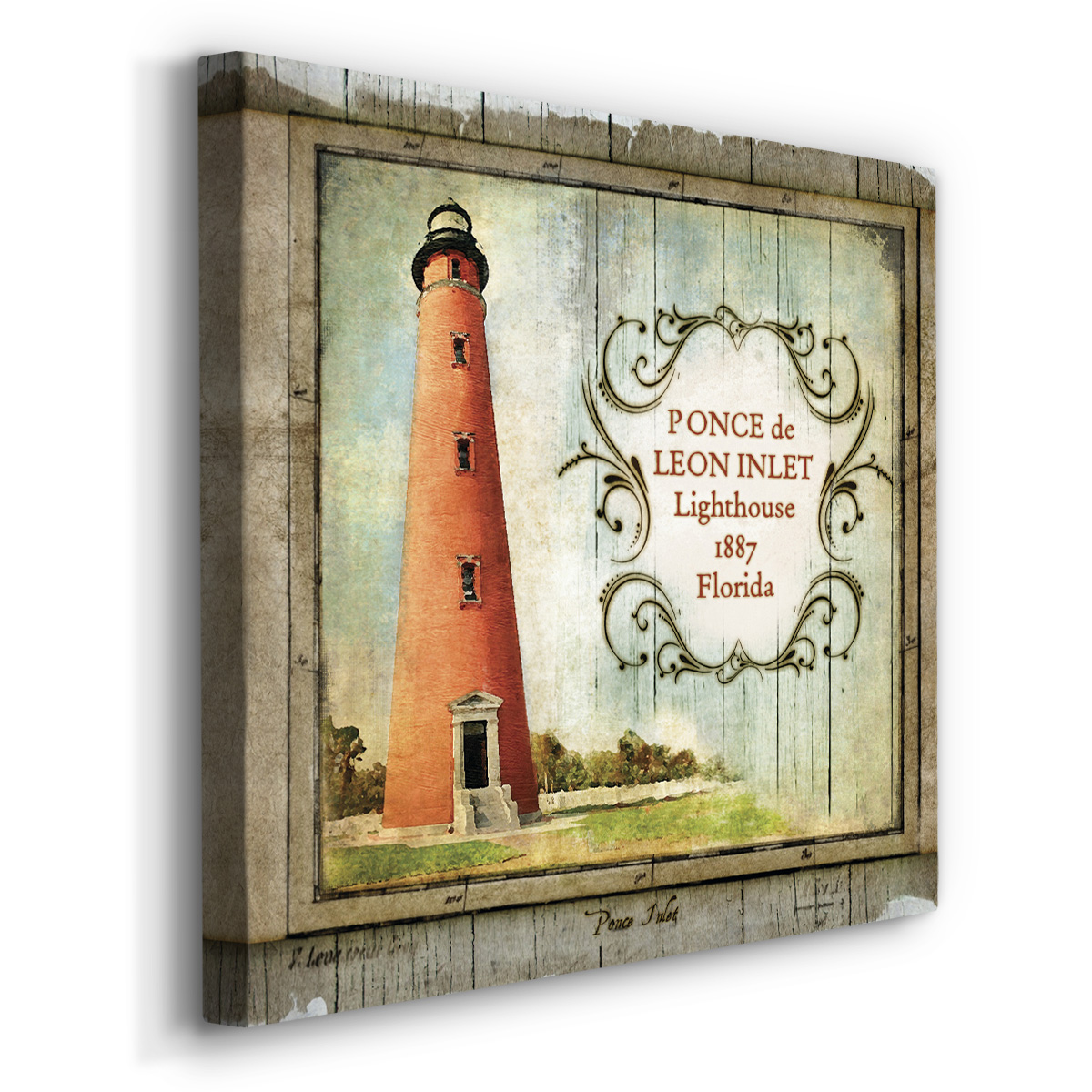 Wexford Home Florida Lighthouse VIII-Premium Gallery Wrapped Canvas, 40" x 40" - Ready to Hang