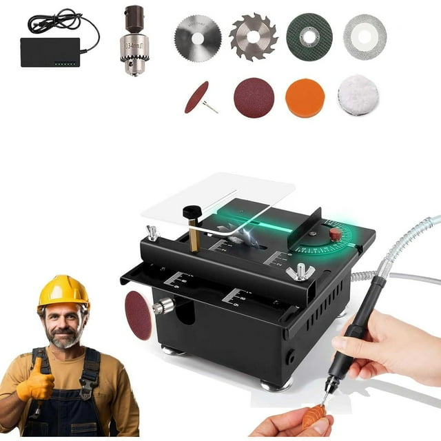 Riforla Mini Mul.ti Functional Table Saw Mini Table Saw for Crafts Mini Table Saw for Wood Cutting Adjustable Portable Mini Table Saw for Wood Cutting Electrical Tools