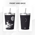 thumbnail image 3 of PAYOHTO Astronaut Insulated Stainless Steel Tumbler 12 oz Thermos Come with Straw Kids Leak-Proof Travel Mug Cup, 3 of 7