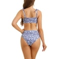 thumbnail image 3 of INSPIRAR CHIC Conjuntos de Bikini de Dos Piezas con Tirantes de Leopardo de Mujer, Trajes de Baño de Cintura Alta, Talla X-Small, Color Púrpura, 3 of 5