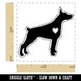 thumbnail image 2 of Dobermann Pinscher Dog with Heart Self-Inking Rubber Stamp Ink Stamper - Pink Ink - Small 1 Inch, 2 of 7