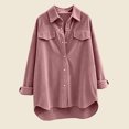 thumbnail image 3 of Maplenight Button Down Shirts for Women Corduroy Collared Shacket Jacket Soft Cozy Fall Winter Casual Work Office Tops, 3 of 7