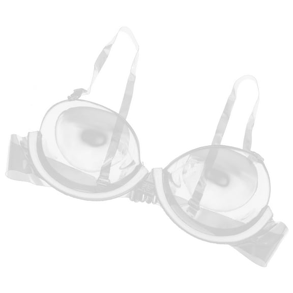 HOMEMAXS Clear Adjustable Strap Invisible Bra for Women Disposable Comfortable Spandex Push Up and Shape 3/4 Cups Size 40