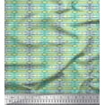 thumbnail image 1 of Soimoi Blue Silk Fabric Aztec Geometric Printed Fabric 1 Yard 42 Inch Wide, 1 of 3