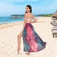 thumbnail image 6 of FORMRS Womens Beach Sarong Semi-Sheer Bikini Wrap Skirt Swimsuit Cover-ups, Vibrant Green Tartan Pattern, 6 of 7