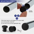 thumbnail image 4 of 28pcs Round Plastic Tube End Caps 16mm Thread Diameter, Table Furniture Chair Floor Protector, Black, 4 of 4