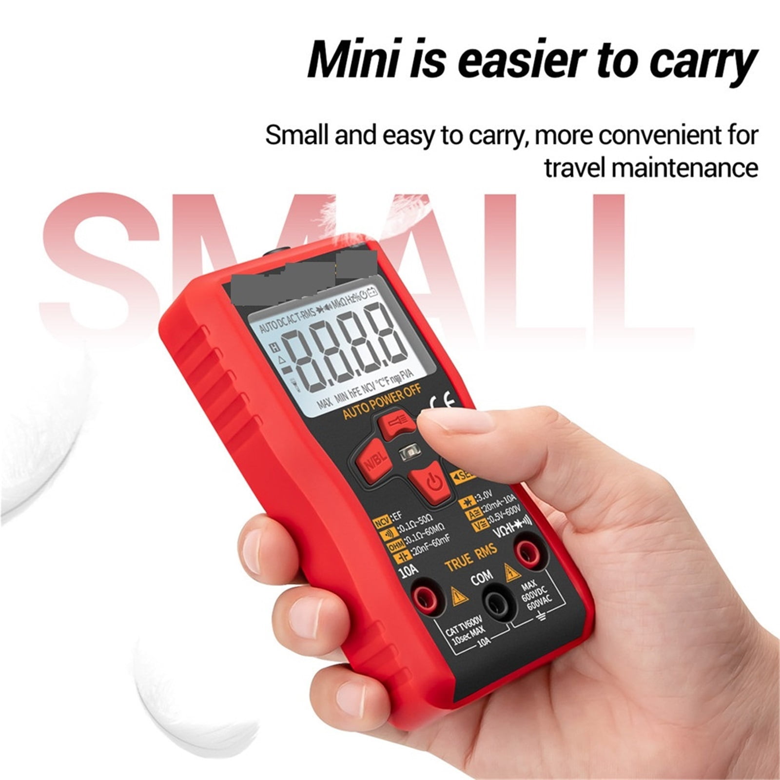 Mini Multimeter 6000 Counts Digital Tester True Rms Auto Mmultimetro Tranistor Meter With NCV Data Hold Test Tools ,Battery Test