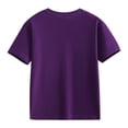 thumbnail image 5 of Qopobobo Toddler Boy Shirts Boys T-Shirts, Summer Tops for Boys, Children's Summer Casual Crew Neck Stripe Print Short Sleeve Sports Shirts Dark Purple,10-12 Years, 5 of 8