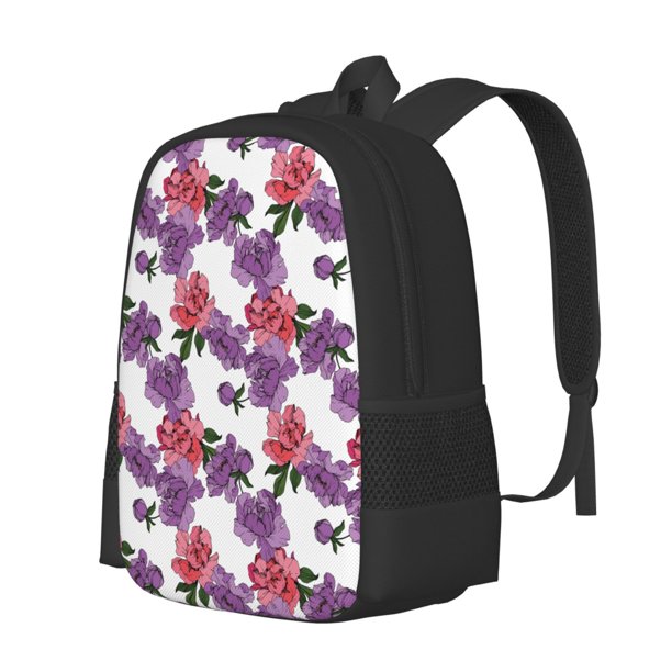 Disketp Peonies Mochila Minimalista de Gran Capacidad, Mochila de Viaje para Escuela, Trabajo o Uso Diario