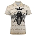 thumbnail image 4 of Bee Crown Retro Men Zipper T-shirt Summer Casual Short Sleeve T-shirt Top, 4 of 7