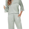 thumbnail image 5 of Unique Bargains Women's Satin Lounge with Pants Nightwear Pajama Sleepwear Sets, 5 of 5