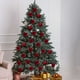 thumbnail image 4 of Bolas decorativas navideñas, 16 bolas navideñas de terciopelo, bolas flocadas para árbol de Navidad, bolas de plástico, adornos colgantes decorativos de Navidad, decoración para árbol de Navidad de 2,, 4 of 6