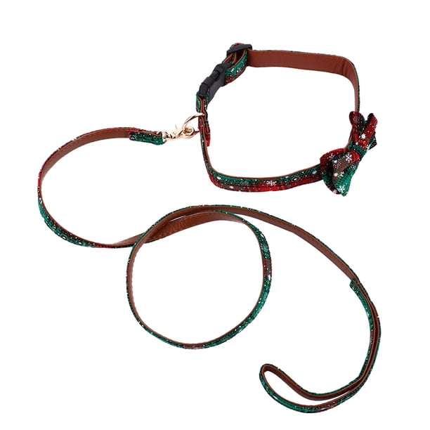 OHOIOLLA 2Ud Collar Con Lazo Y Correa Para Mascotas En Con Patrones Navideños Y Ajuste