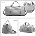 thumbnail image 3 of PlasMaller Sports Gym Bag Lightweight Travel Duffel Handbag with Dry Wet Pocket & Shoes Compartment (Grey), 3 of 6
