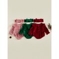 thumbnail image 3 of Cenuakty Baby Girl Christmas Outfit Long Sleeve Velvet Ruffle Romper and Headband, 3 of 9