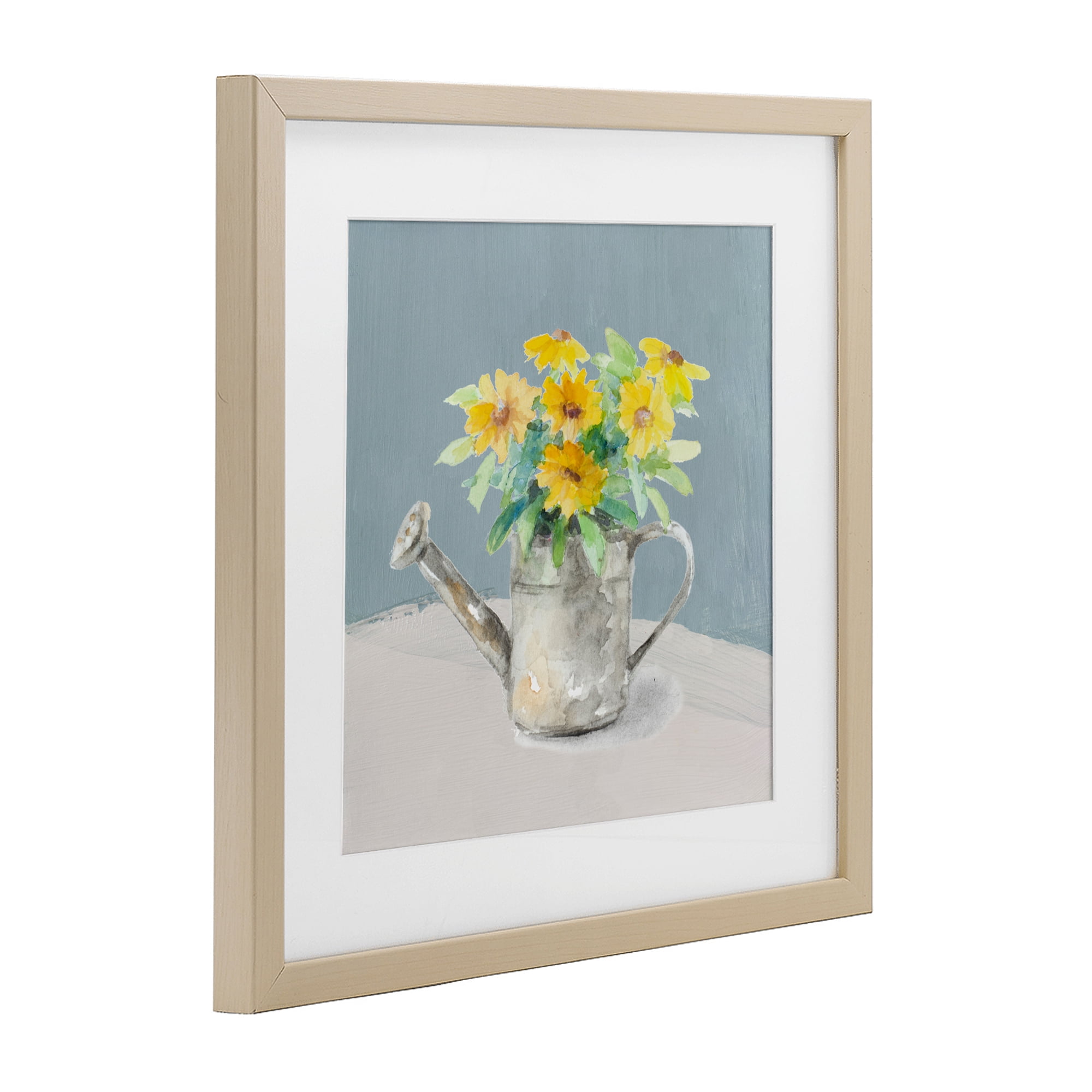 Stupell Industries Daisies in Watering Can Birch Framed Print Under Glass, design by Lanie Loreth