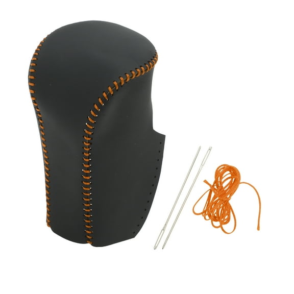 Unique Bargains Anti-Slip Gear Shift Knob Cover Car Stick Shifting Handle Protector for Honda Accord 2008-2012 Black Orange Faux Leather