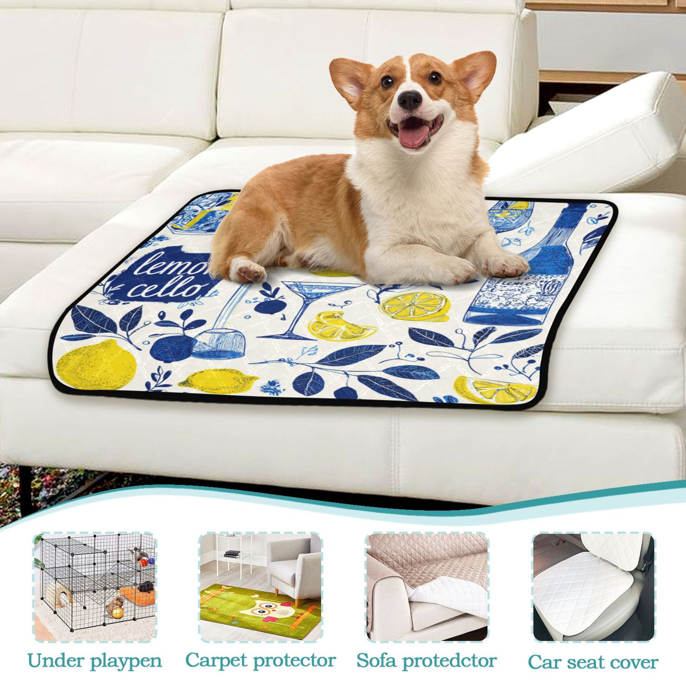 IAUYY Washable Pee Pads for Dogs Smallx3 Absorbent and Leak-Proof Non-Slip Reusable Puppy Pee Pads for Dogs Applicable to Playpen Potty Crate The Branches Of The Leaves