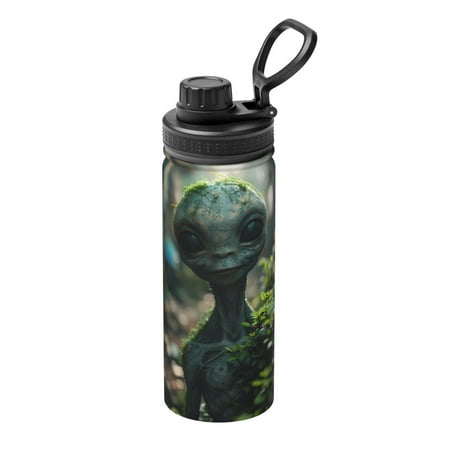 

Goofa Cute Saucerman With Big Eyes Print 18oz Sports Insulated Kettle With Straw Water Bottle Sports Water Bottle For Running Hiking Cycling Climbing Mans Womans