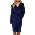thumbnail image 1 of Peignoir en Polaire pour Femmes, Robe de Chambre à Capuche, Robe de Bain, Vêtements de Nuit, 1 of 4